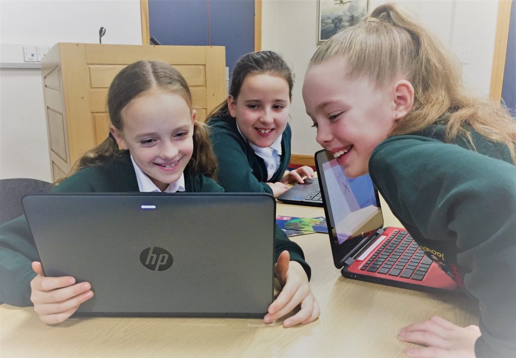 Children on laptops