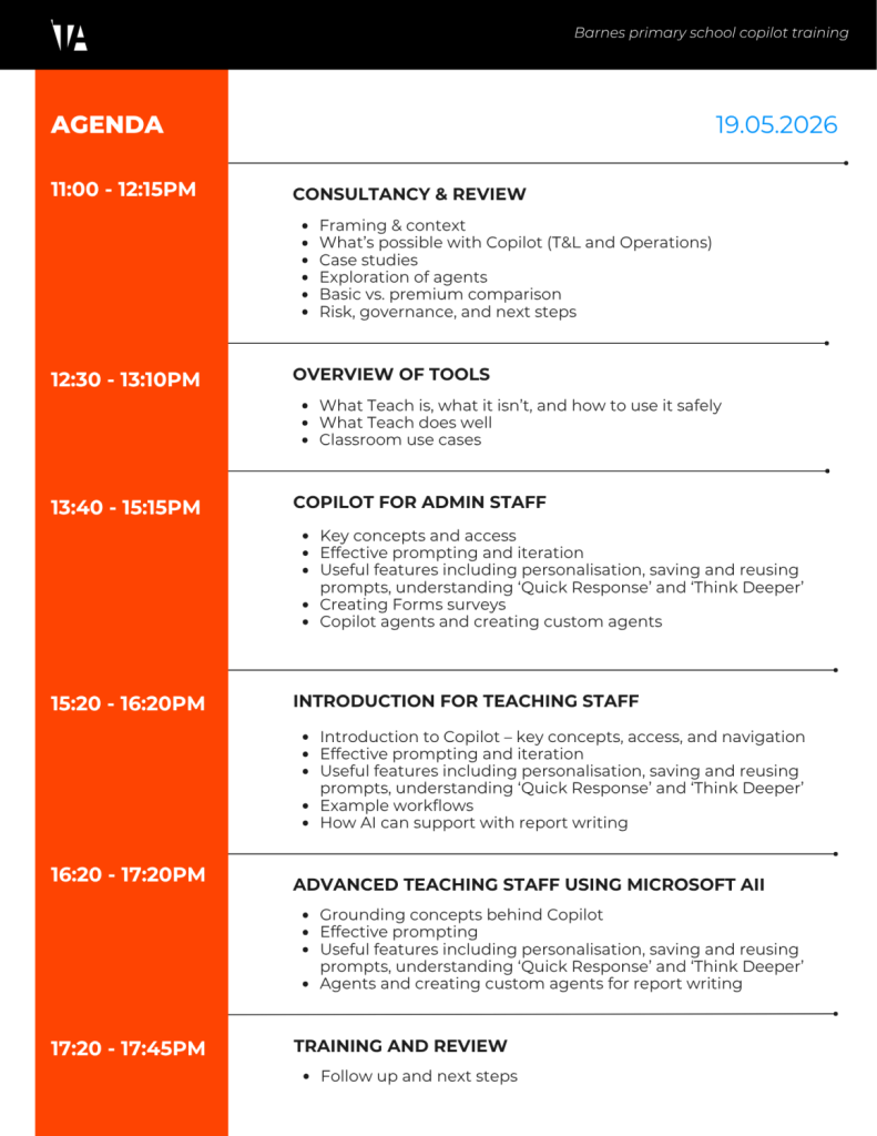 Barnes primary school copilot training scheudle